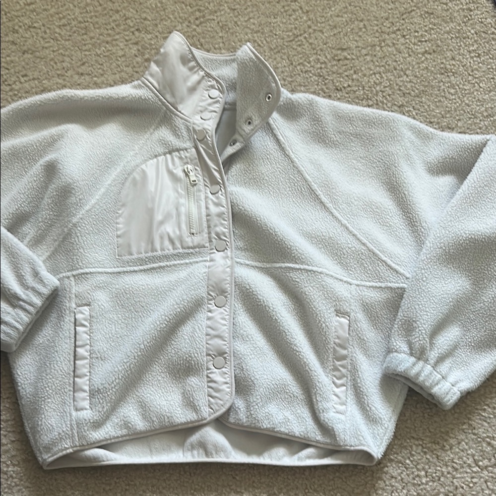 Women's White Fleece Jacket